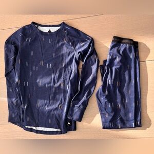 Burton Kids Lightweight Base Layer Set in Navy Blue